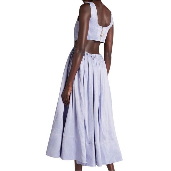 Aje Virginie Cut Out Square Neck Midi Dress in Cool Lavender - Picture 2 of 13